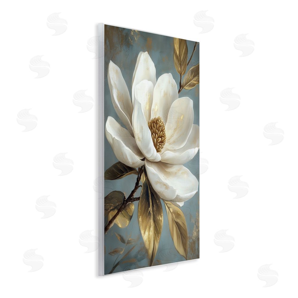 Petal Prints Design Bloomed White Magnolia Floral Wall Plaque Art Print