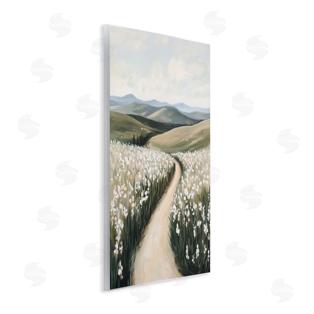 Petal Prints Design White Hyacinth Meadow Path Wall Plaque Art Print
