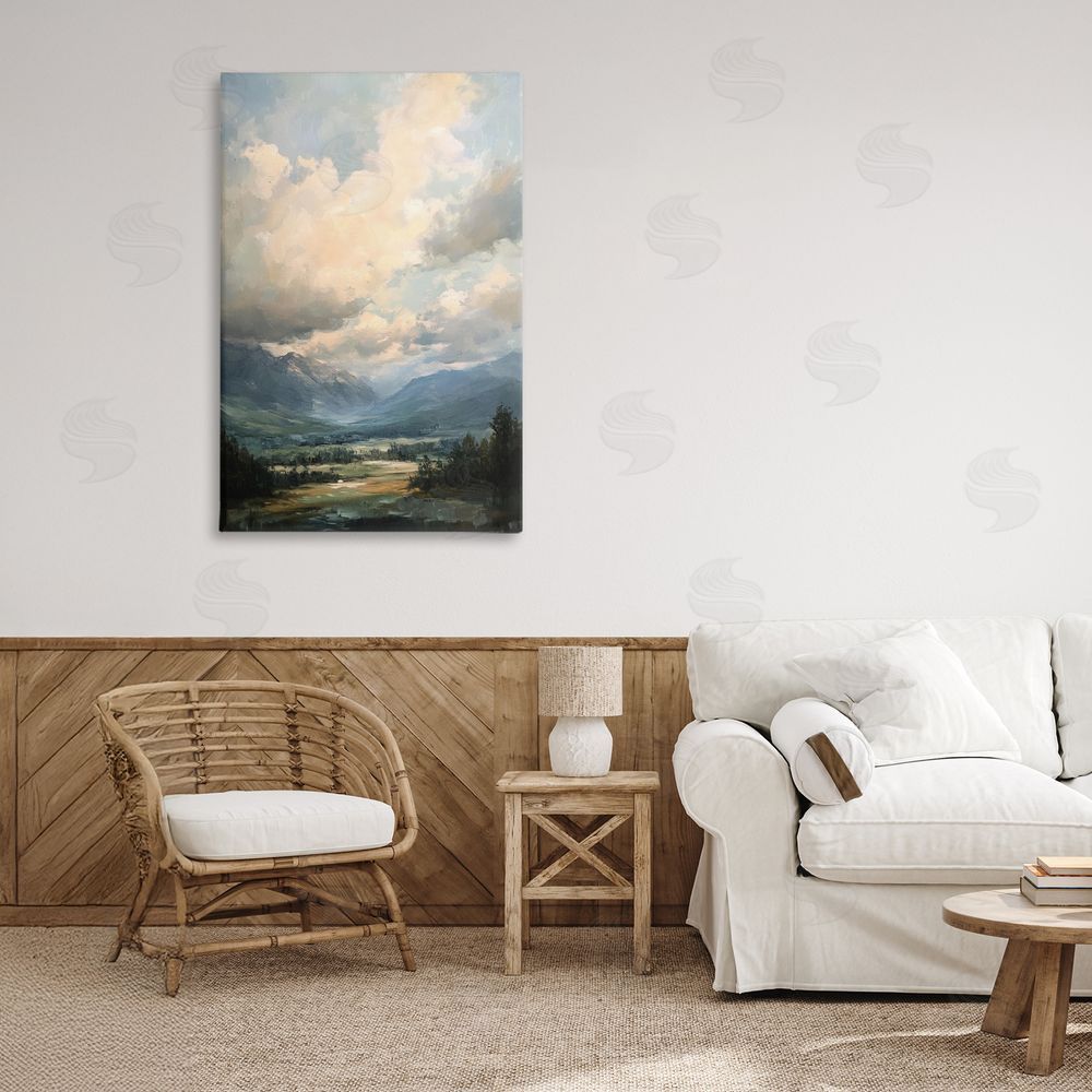 Petal Prints Design Split Heavens Cloudy Meadow Canvas Art on Wall