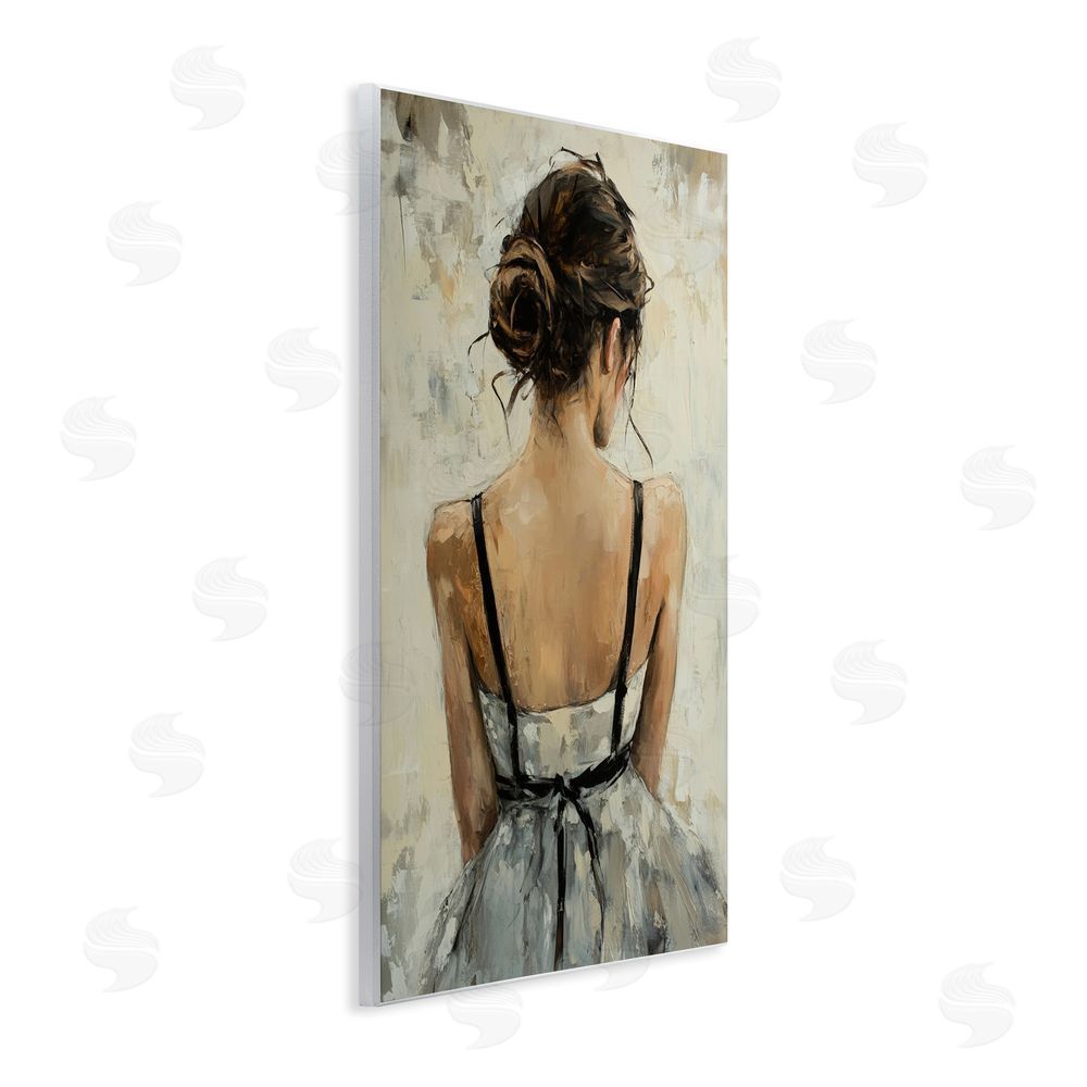 Petal Prints Design Back View Female in Dress Wall Plaque Art Print