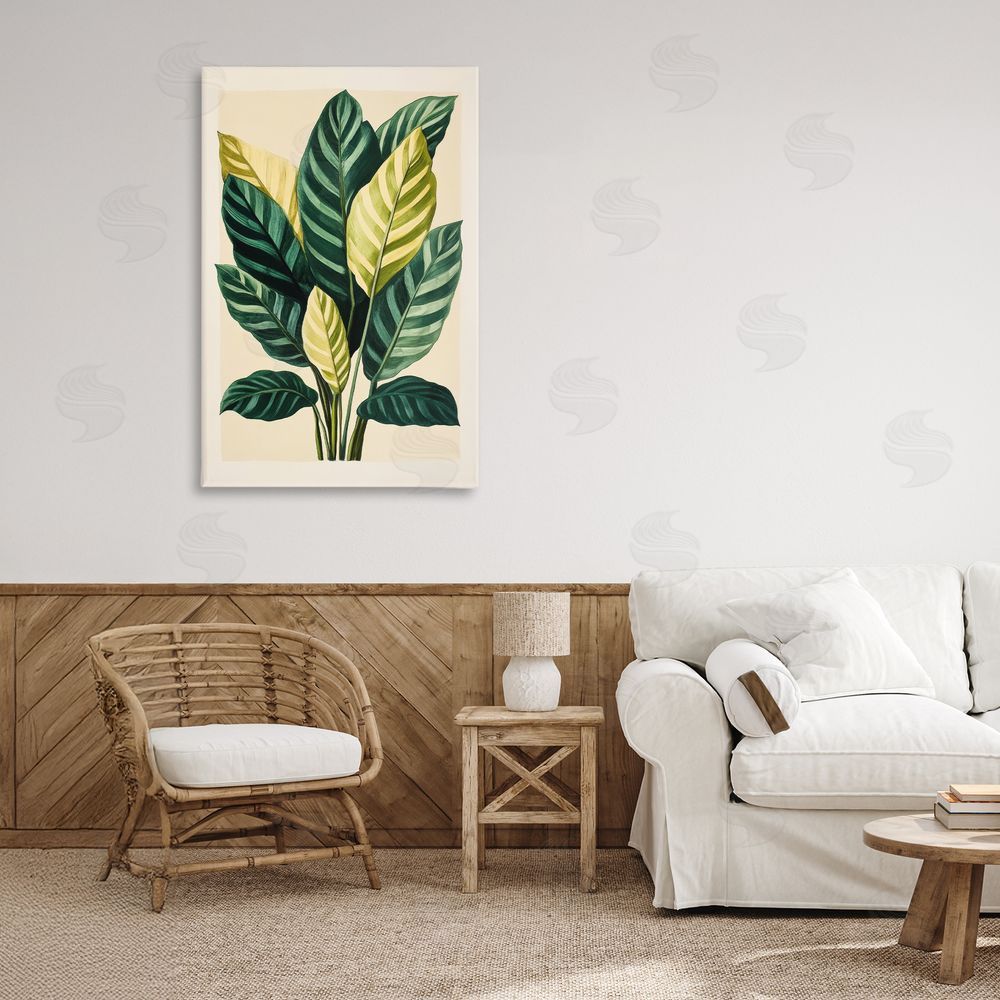 Petal Prints Design Tropical Leaves Green Branches Canvas Art on Wall