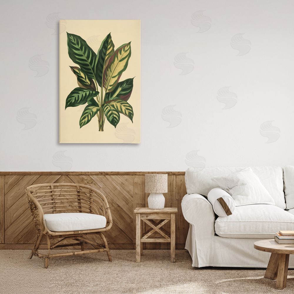 Petal Prints Design Tropical Leaves Green Fronds Canvas Art on Wall