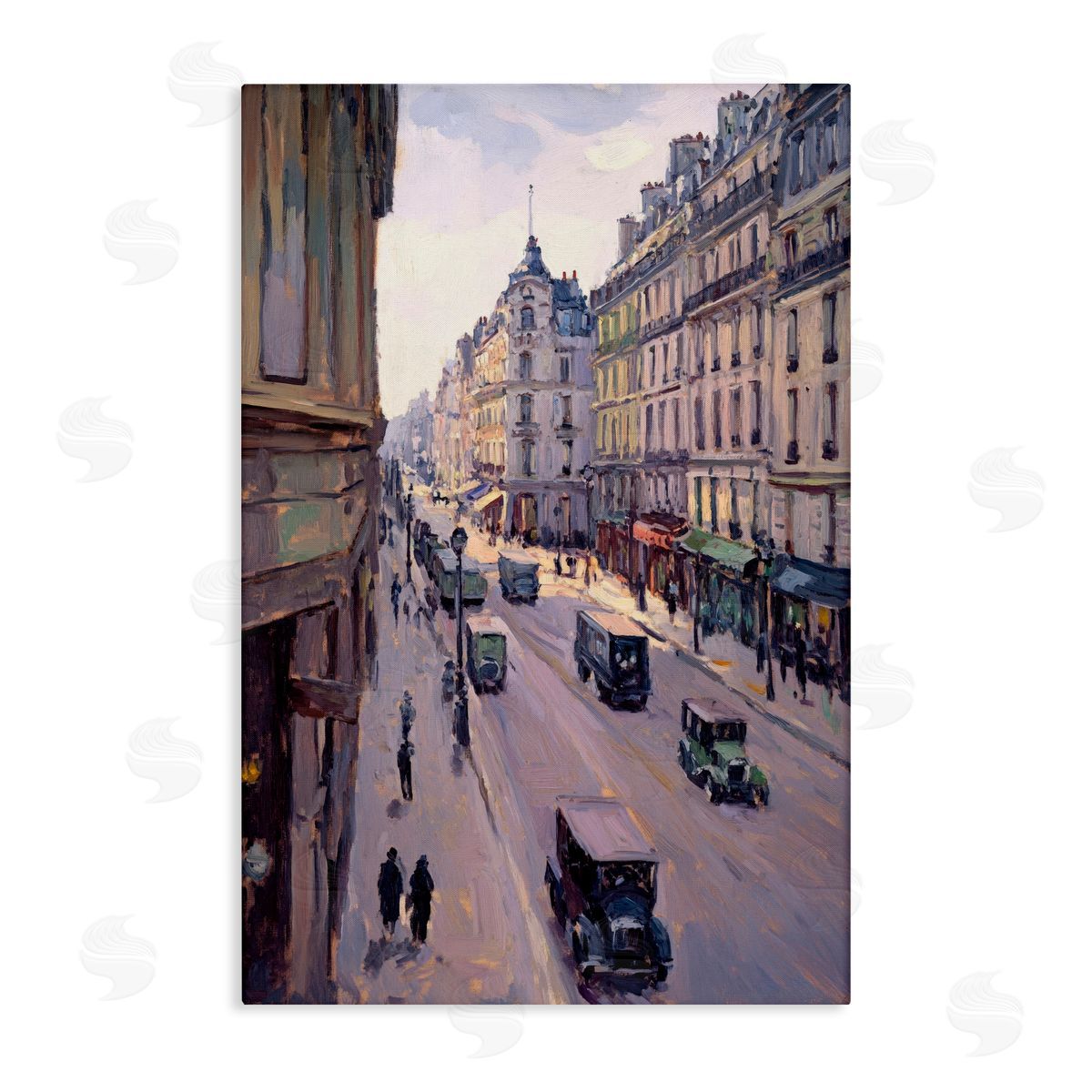 Petal Prints Design Vintage Paris Street Scene Canvas Wall Art Print