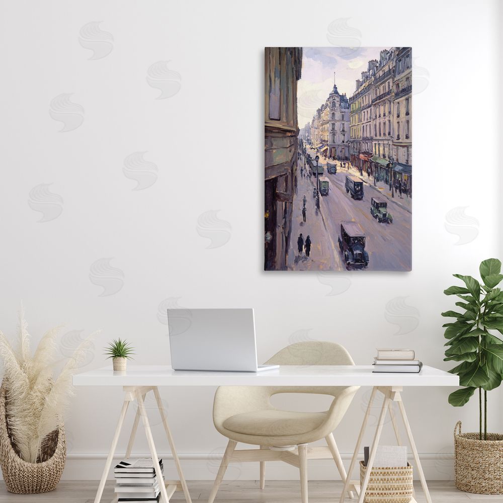 Petal Prints Design Vintage Paris Street Scene Canvas Art on Wall