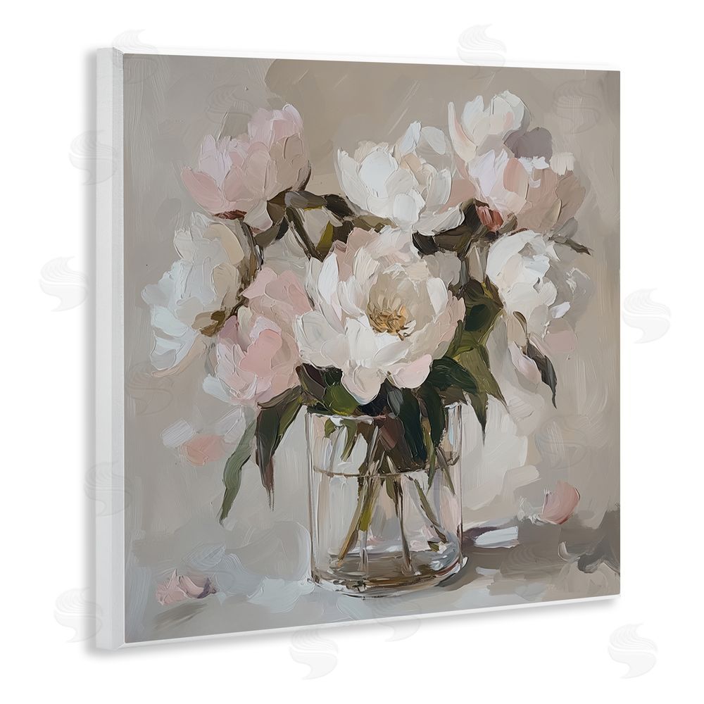 Gina Kelly Pink Peonies in Clear Vase Wall Plaque Art Print