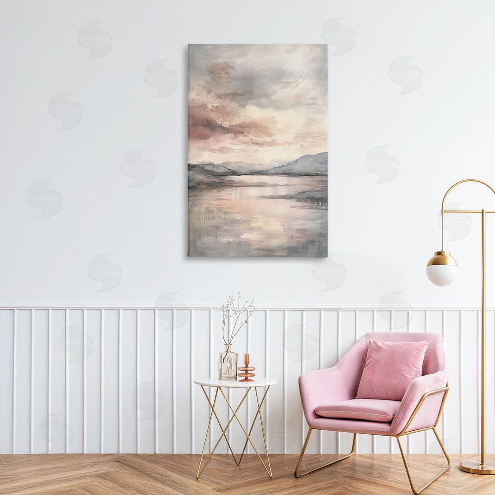 Petal Prints Design Cloud Covered Lake Landscape Canvas Art on Wall