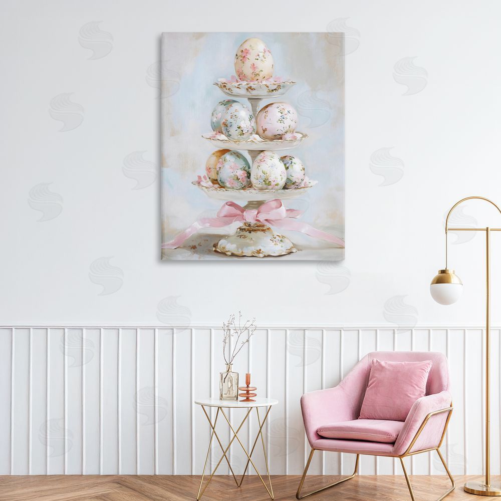 Arlington Prints Pastel Coquette Easter Eggs Printed Wall Art in Room