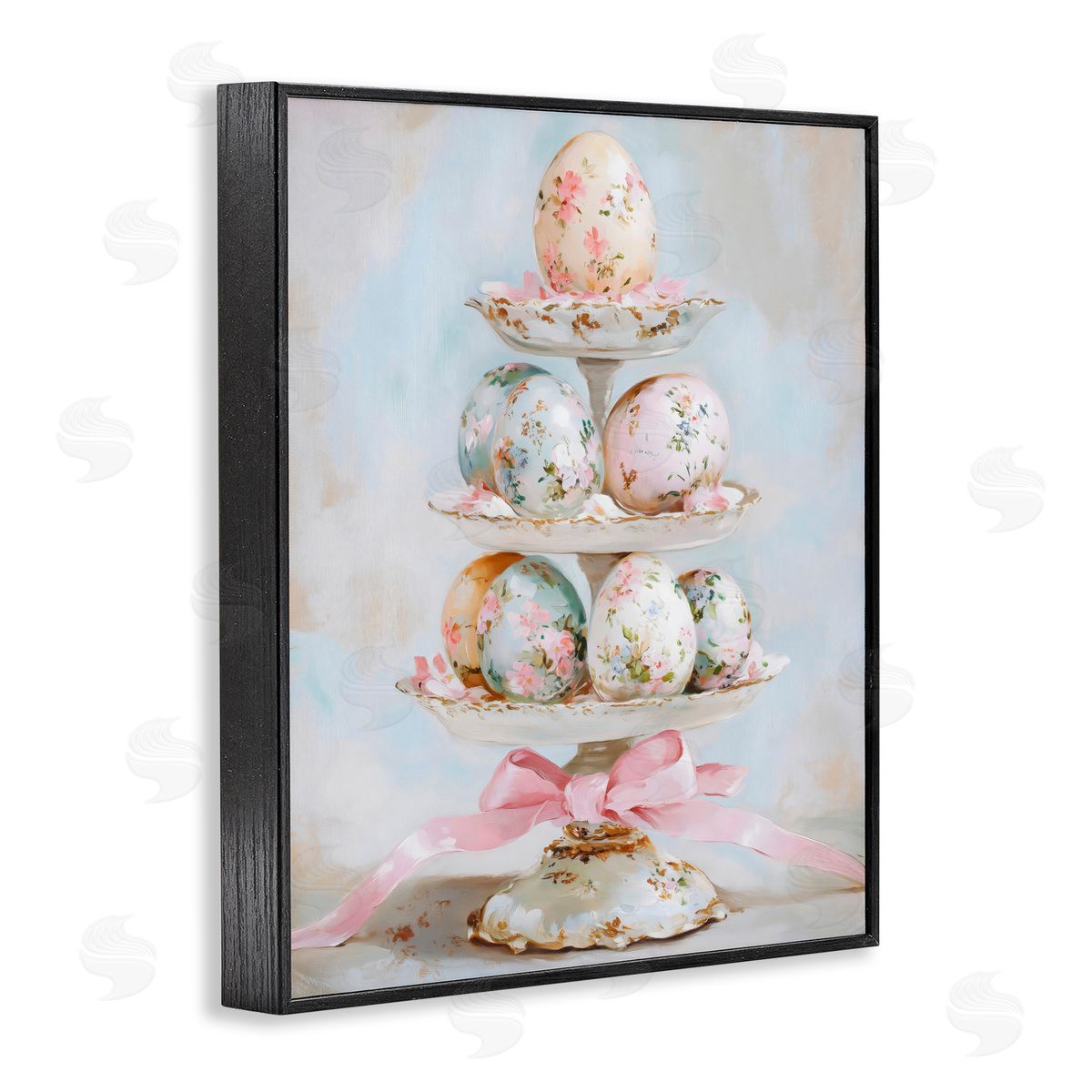 Arlington Prints Pastel Coquette Easter Eggs Black Framed Giclee Art Print