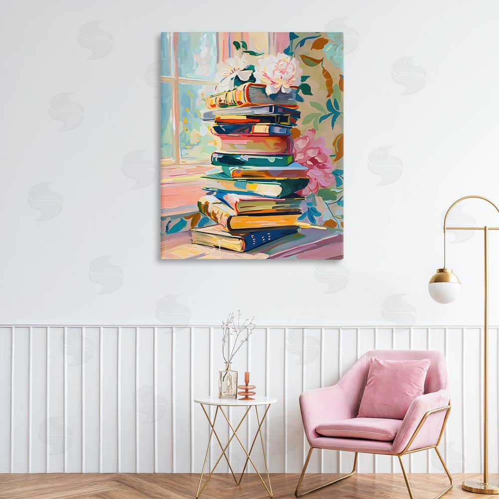 Arlington Prints Vivid Bookstack by Window Printed Wall Art in Room