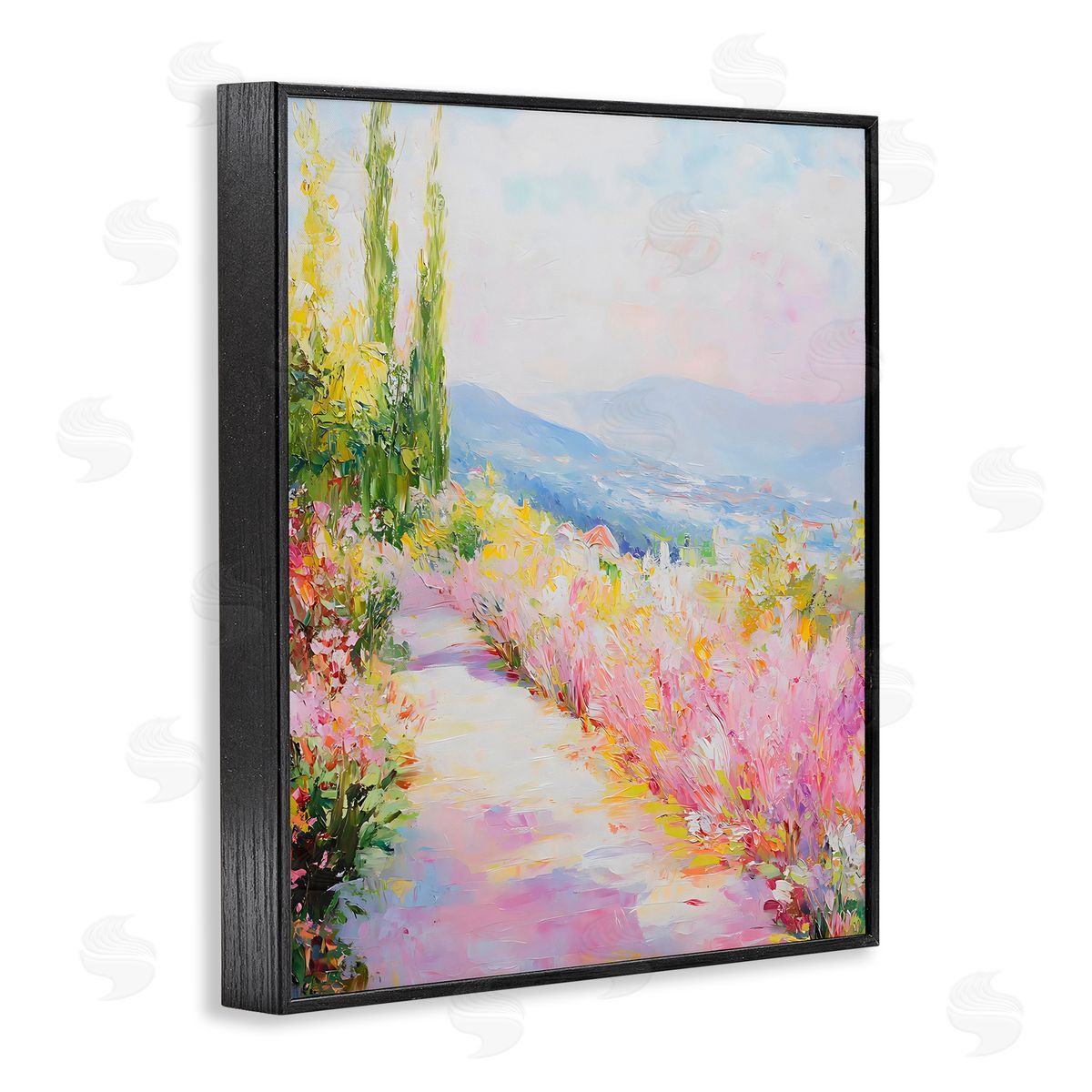 Creative Studio Scenic Walk With Wilflowers Black Framed Giclee Art Print
