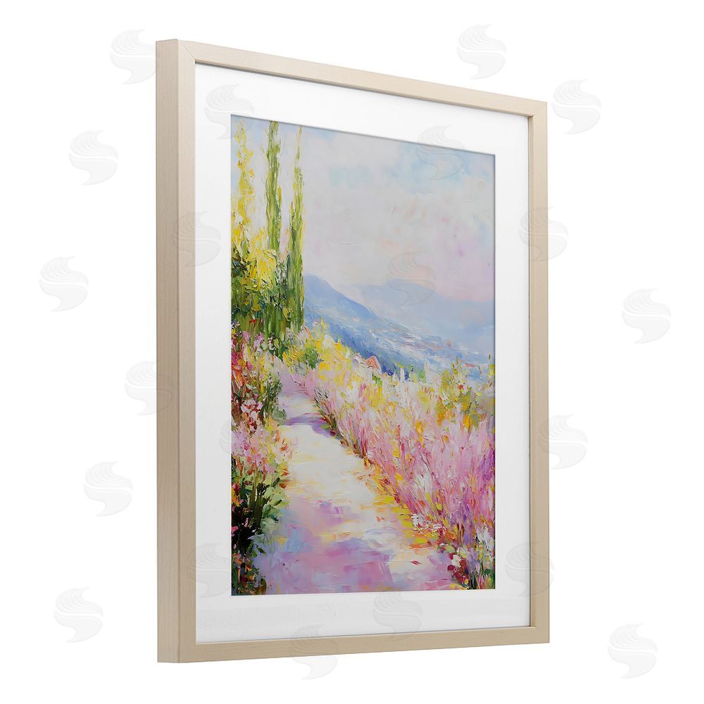 Creative Studio Scenic Walk With Wilflowers Birch Framed Print Under Glass Art