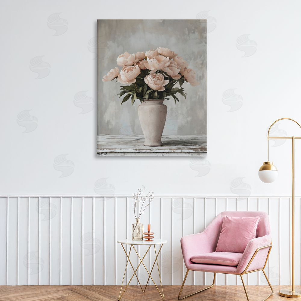 Franklyn Gregory Tall Pink Vase For Roses Canvas Art on Wall