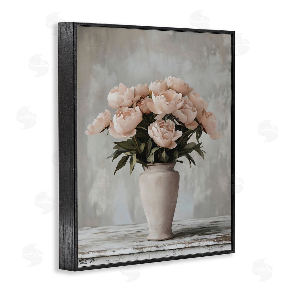 Franklyn Gregory Tall Pink Vase For Roses Black Framed Giclee Wall Art Print