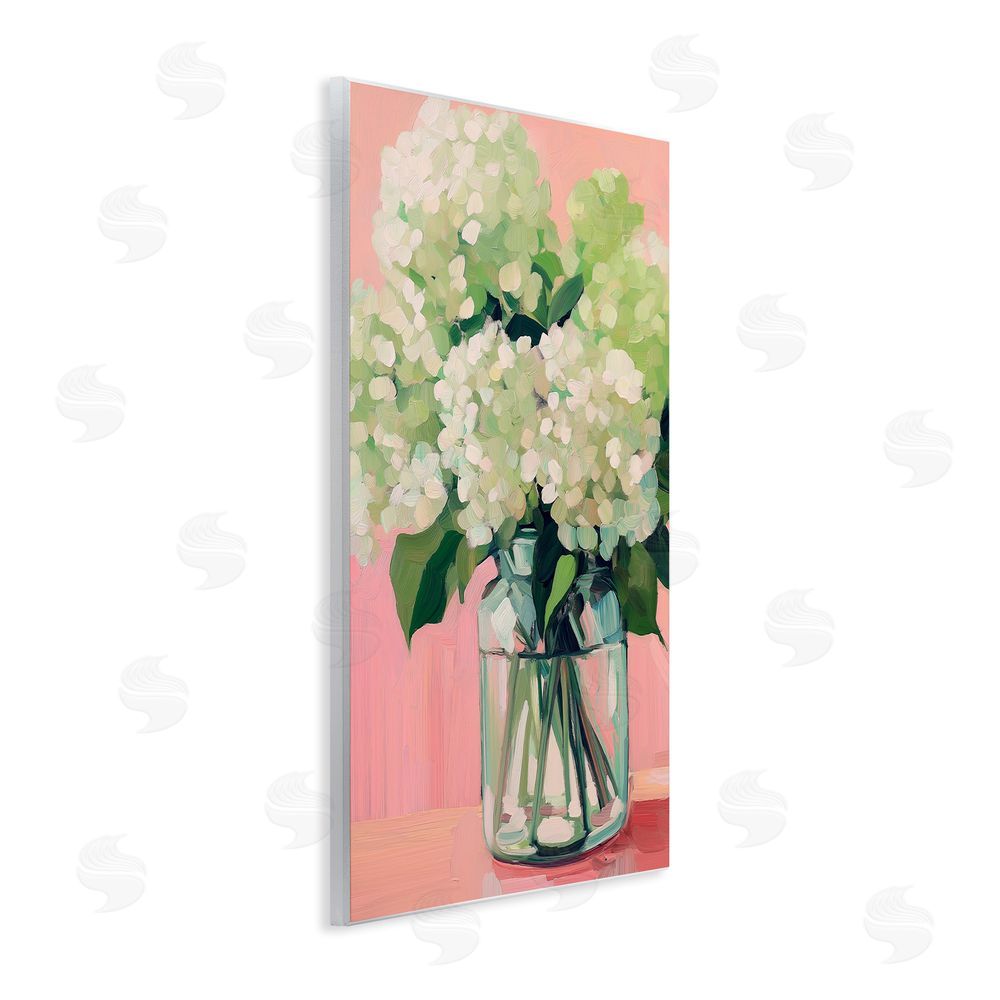Gina Kelly Hydrangea on Pink Background Wall Plaque Art Print