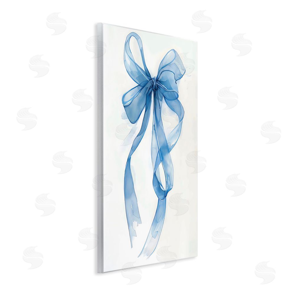 LSR Design Studio Wispy Blue Bow Watercolor Wall Plaque Art Print
