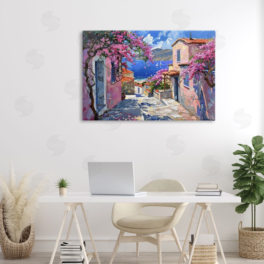 LSR Design Studio Blossom Village Coastal Architecture Canvas Art on Wall