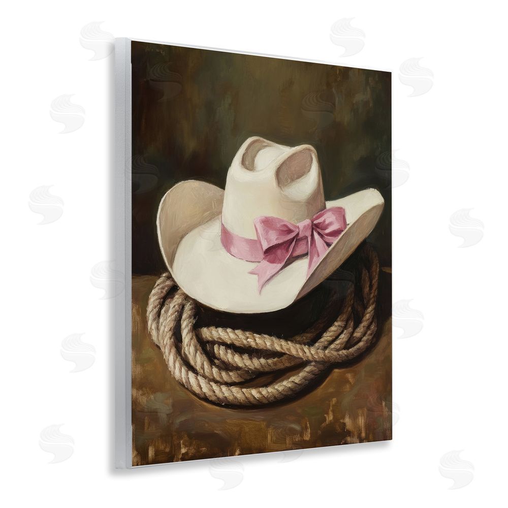 Petal Prints Design Cowgirl Hat Bow and Lasso Wall Plaque Art Print