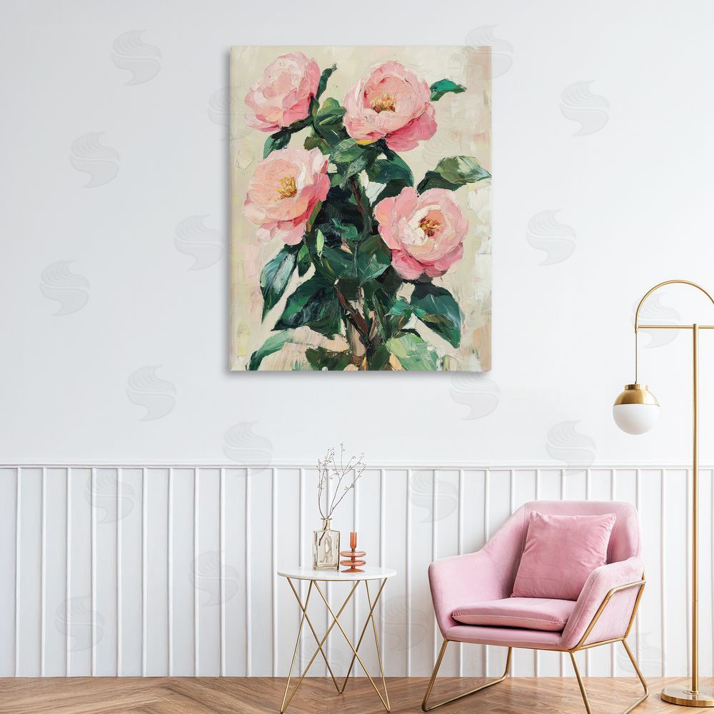 Petal Prints Design Painted Pink Poppies Blooming Canvas Art on Wall
