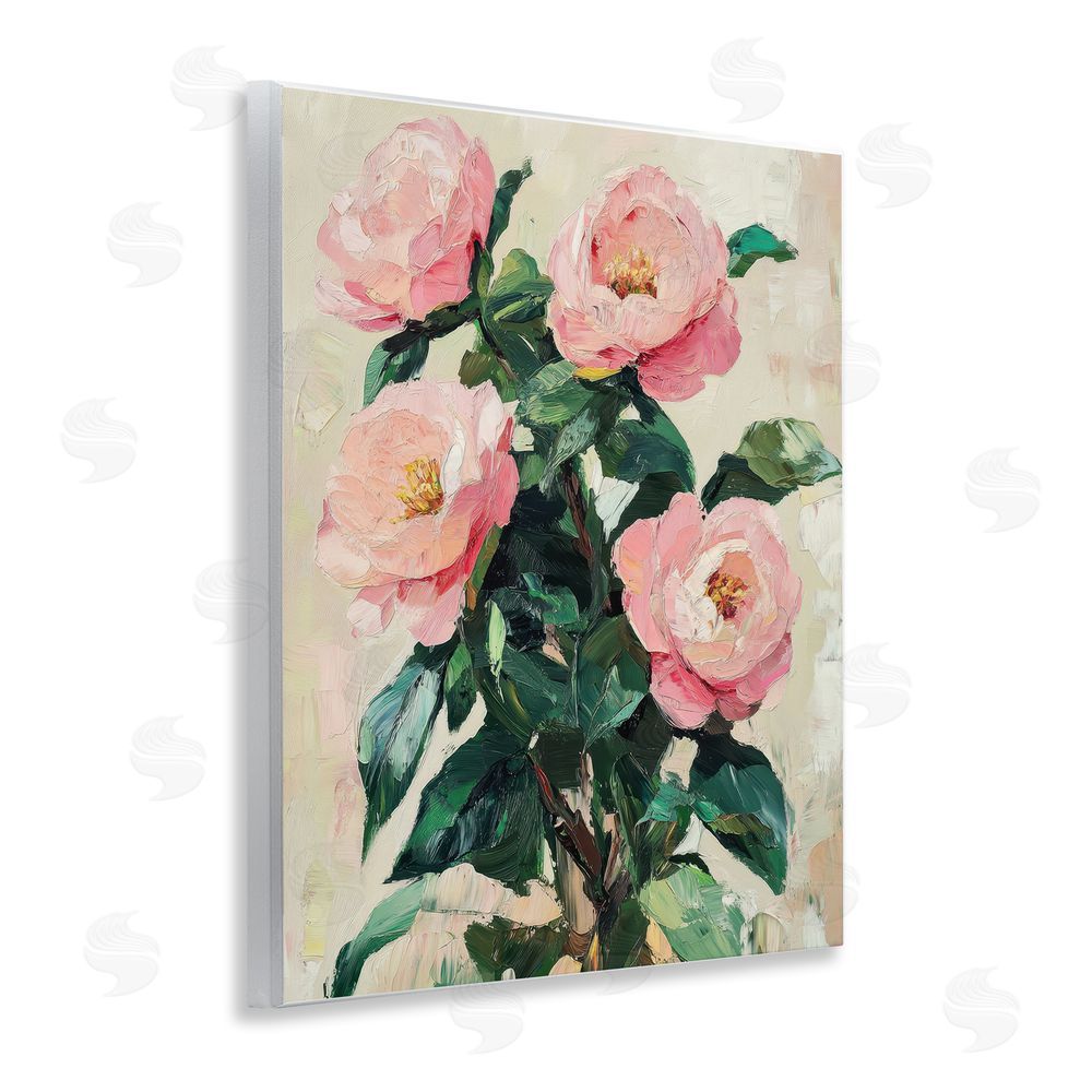 Petal Prints Design Painted Pink Poppies Blooming Wall Plaque Art Print