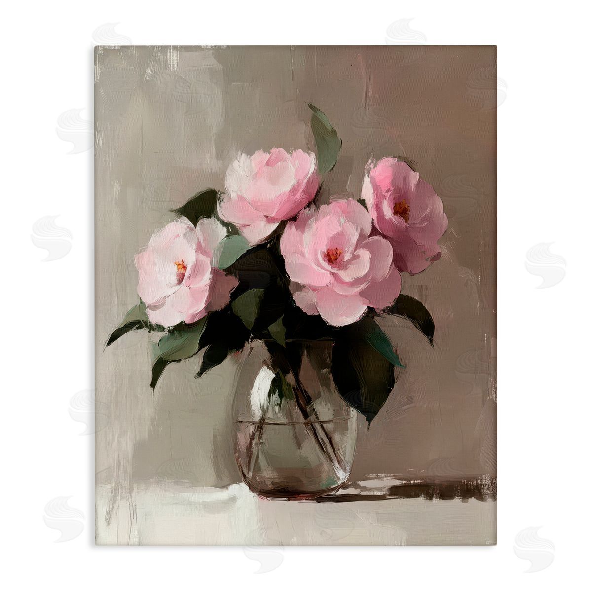 Petal Prints Design Painted Pink Floral Bouquet Canvas Wall Art Print
