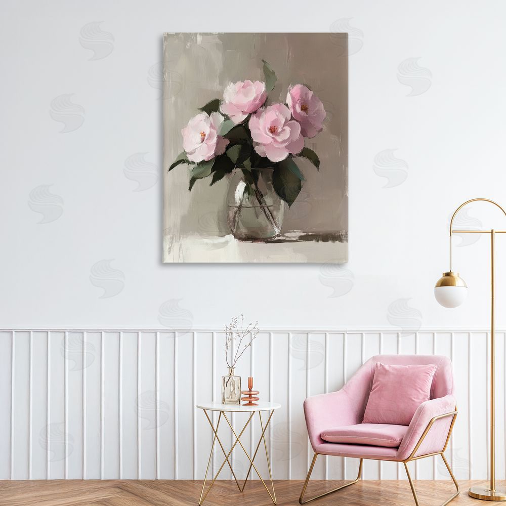 Petal Prints Design Painted Pink Floral Bouquet Canvas Art on Wall