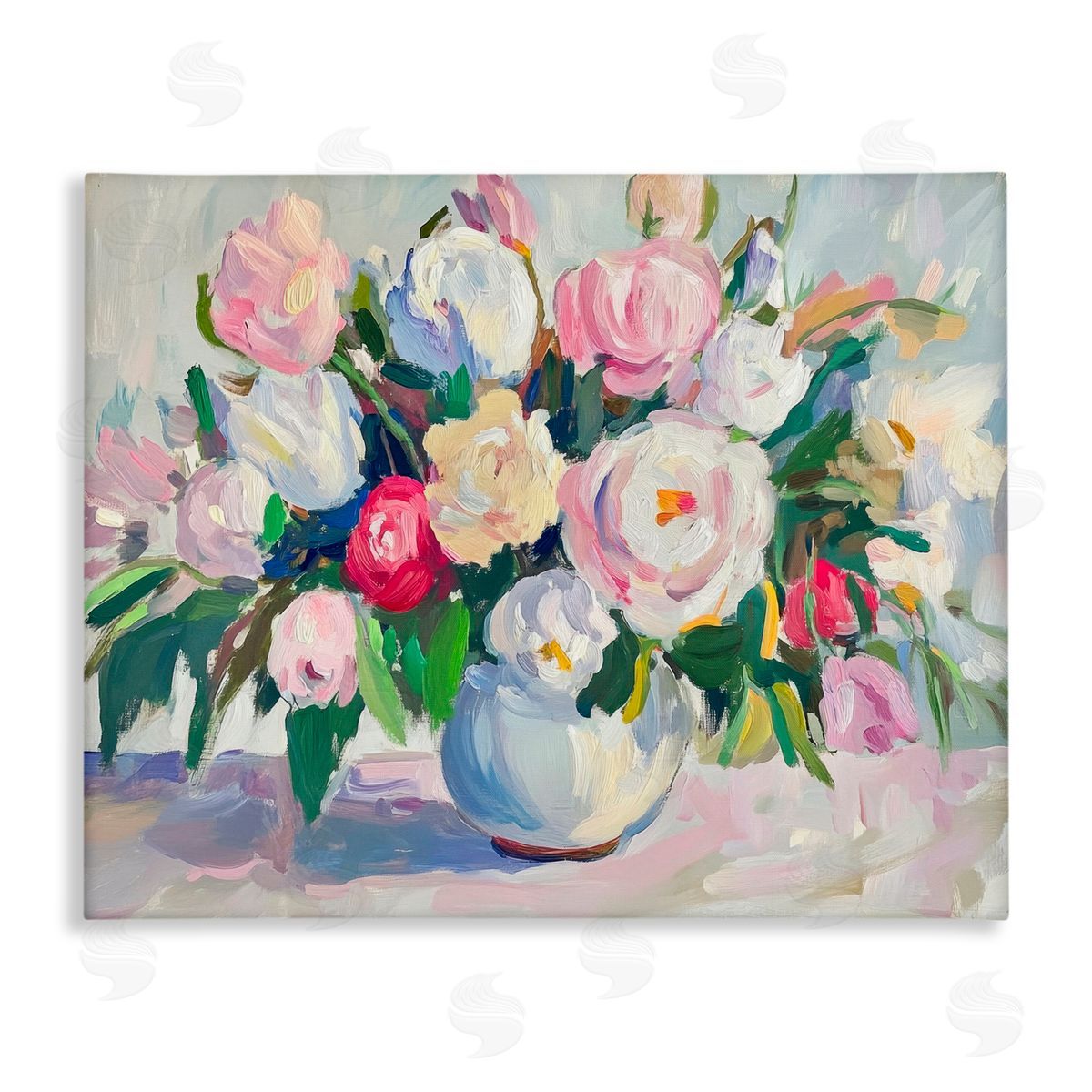 Petal Prints Design Abstract Colorful Bouquet Pastel Canvas Wall Art Print