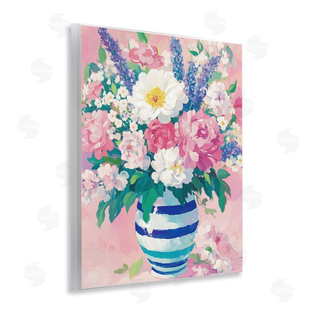 Petal Prints Design Springtime Joy Florals over Pink Wall Plaque Art Print