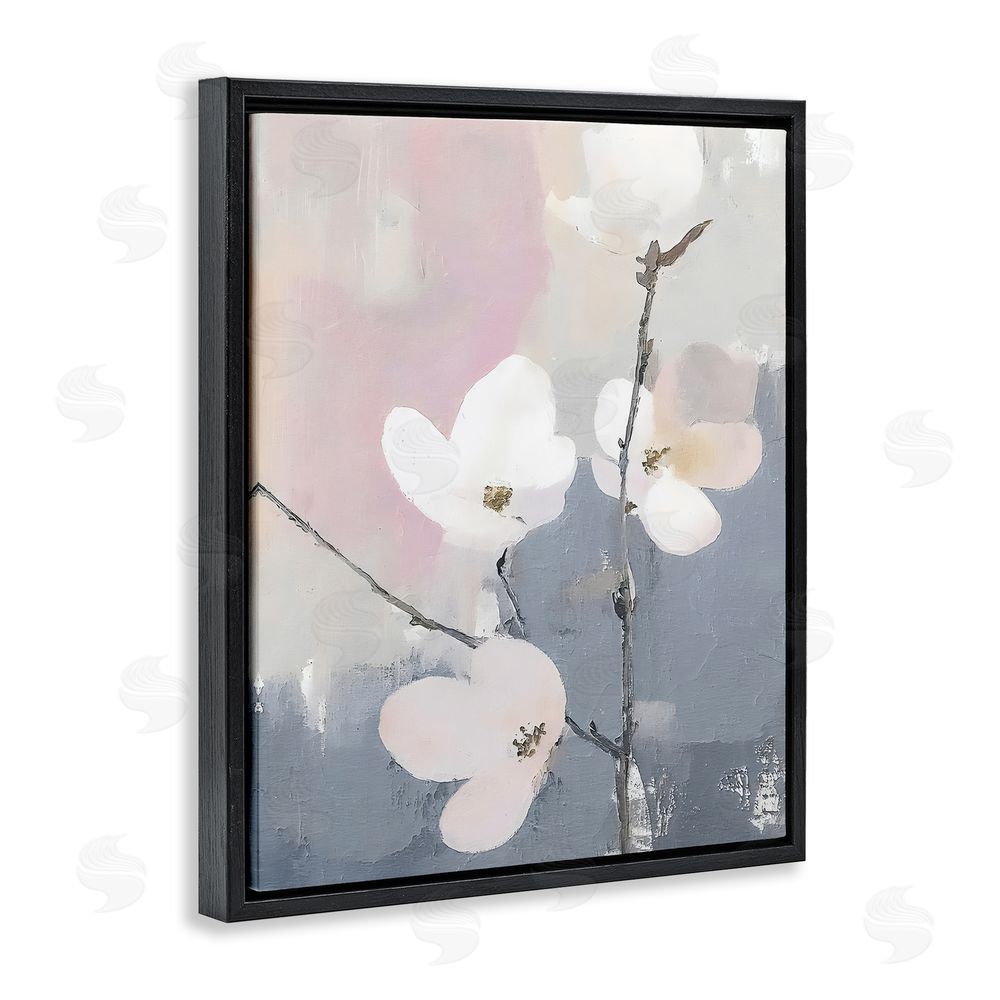 Riley B Lavender Haze Sprigs Black Floating Frame Canvas Wall Art Print