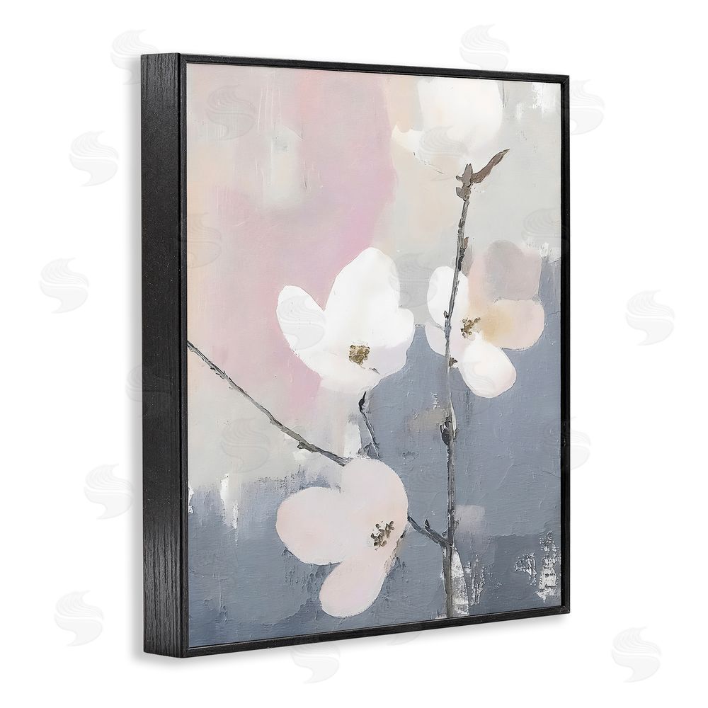 Riley B Lavender Haze Sprigs Black Framed Giclee Wall Art Print