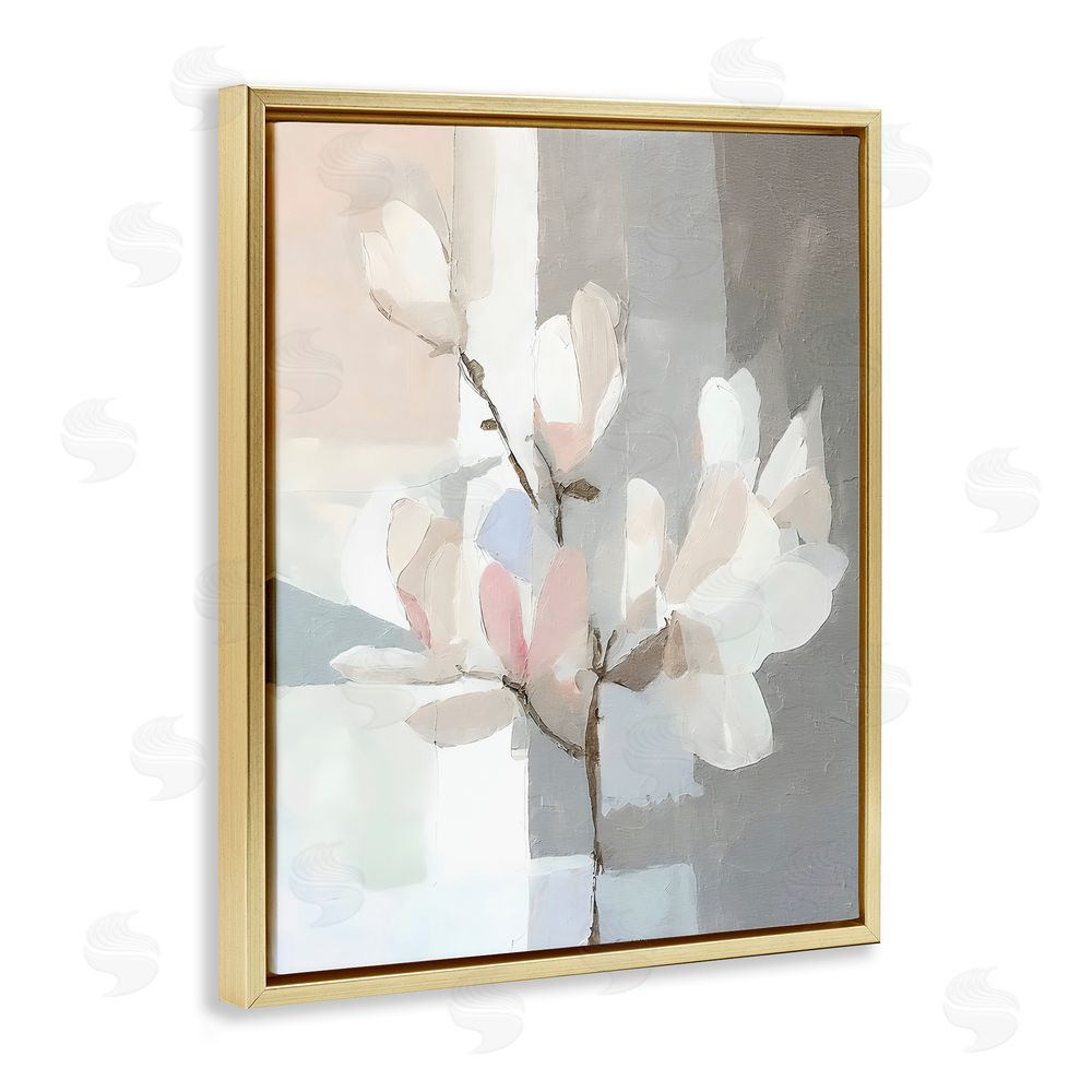 Riley B Lavender Haze Neutrals Gold Floating Frame Canvas Wall Art Print