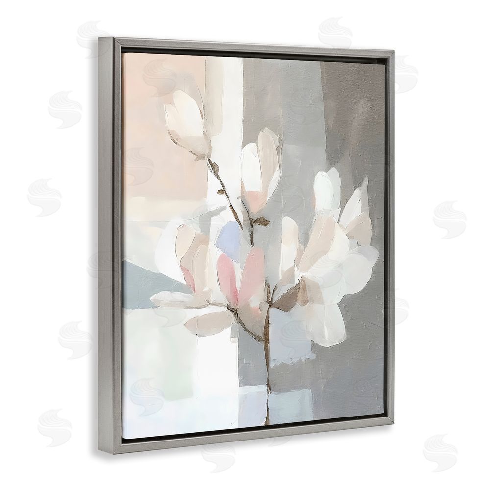 Riley B Lavender Haze Neutrals Gray Floating Frame Canvas Wall Art Print