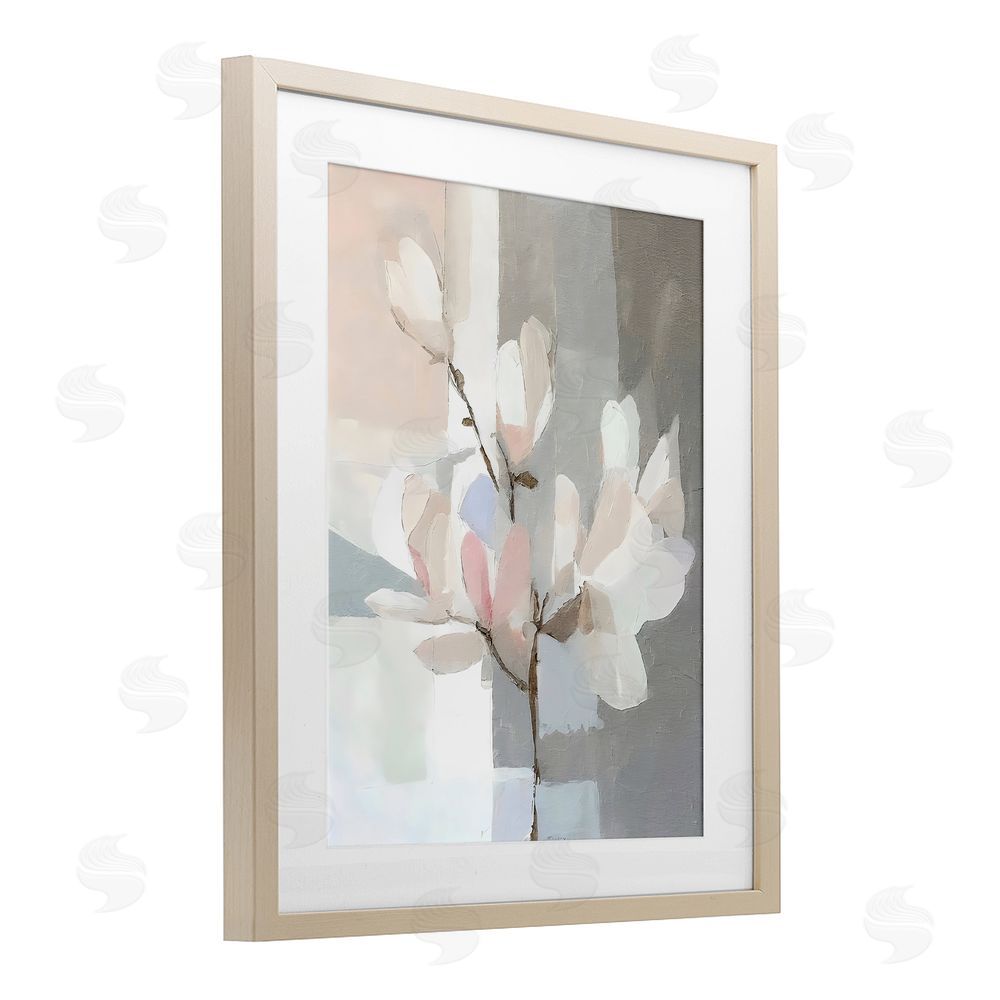 Riley B Lavender Haze Neutrals Birch Framed Print Under Glass with White Mat Wall Art