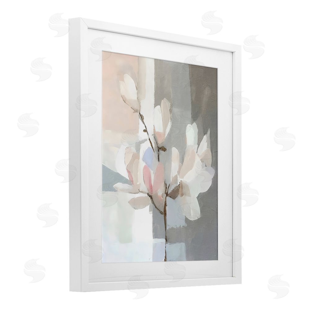 Riley B Lavender Haze Neutrals White Framed Print Under Glass with Mat Wall Art