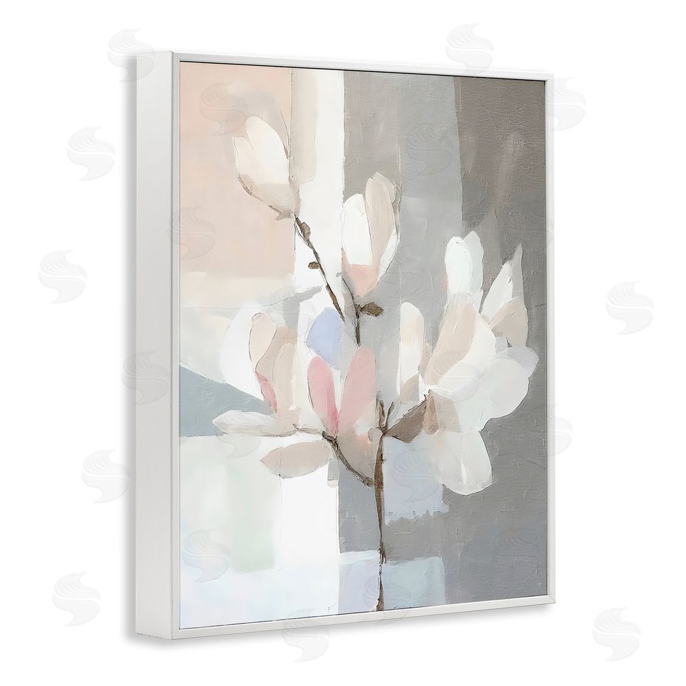 Riley B Lavender Haze Neutrals White Framed Giclee Wall Art Print