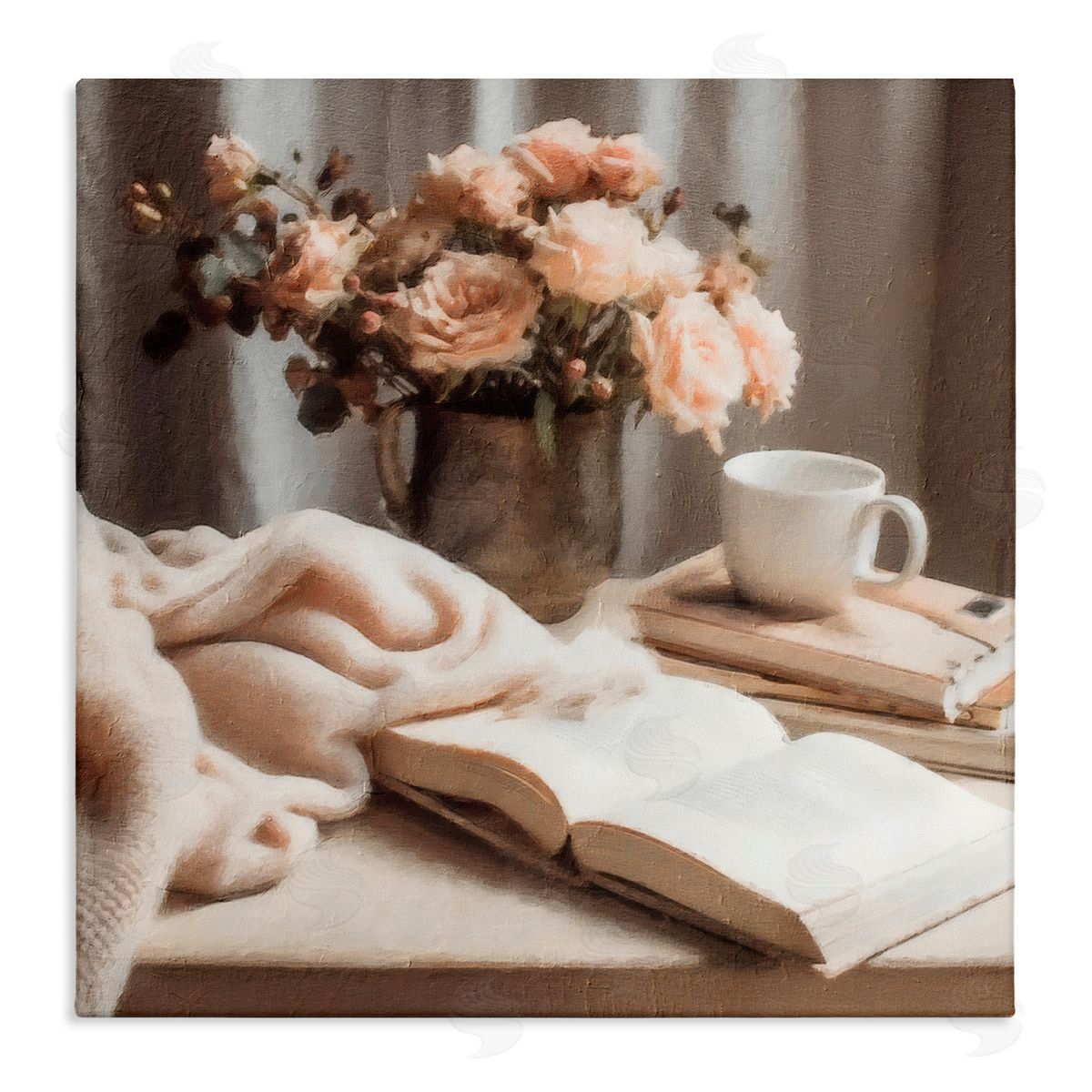 Riley B Morning Coffee Floral Journaling Canvas Wall Art Print