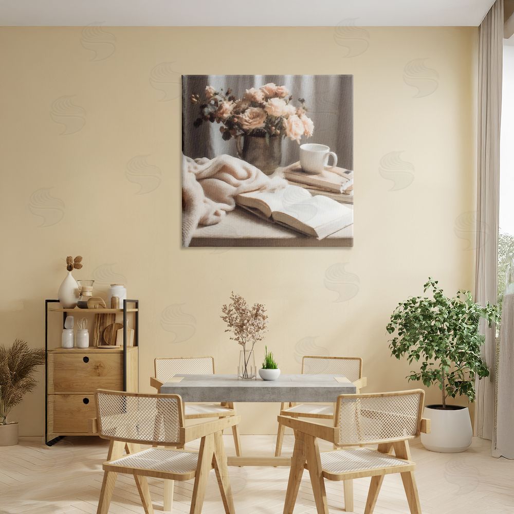 Riley B Morning Coffee Floral Journaling Canvas Art on Wall