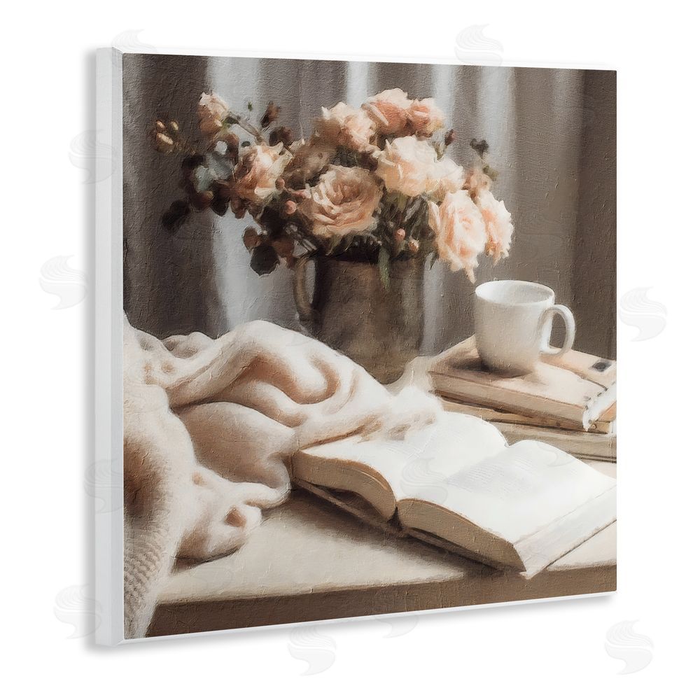 Riley B Morning Coffee Floral Journaling Wall Plaque Art Print