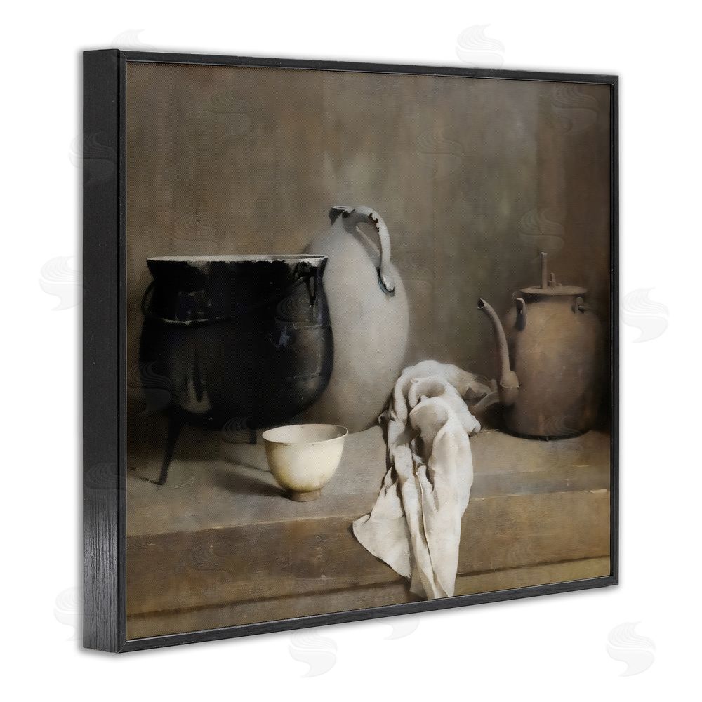 Riley B Vintage Farmhouse Vase Still Life Black Framed Giclee Wall Art Print