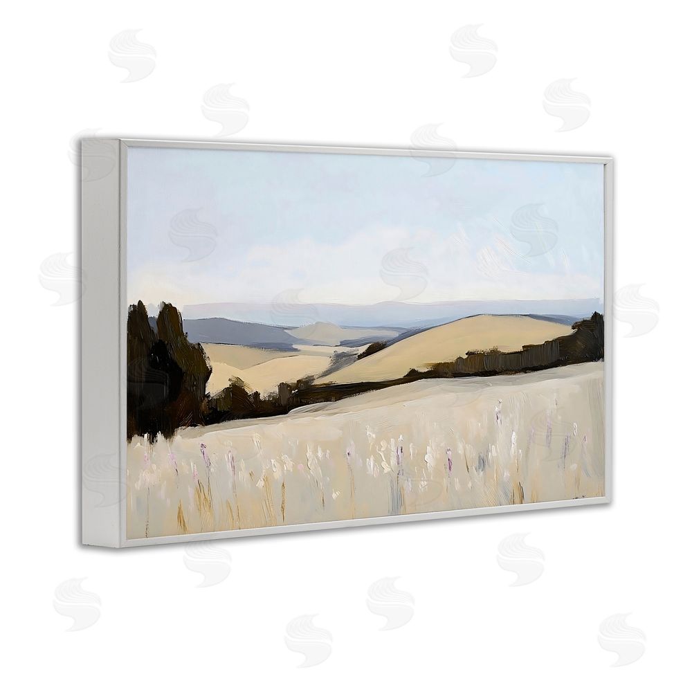 Franklyn Gregory Rolling White Fields White Framed Giclee Wall Art Print