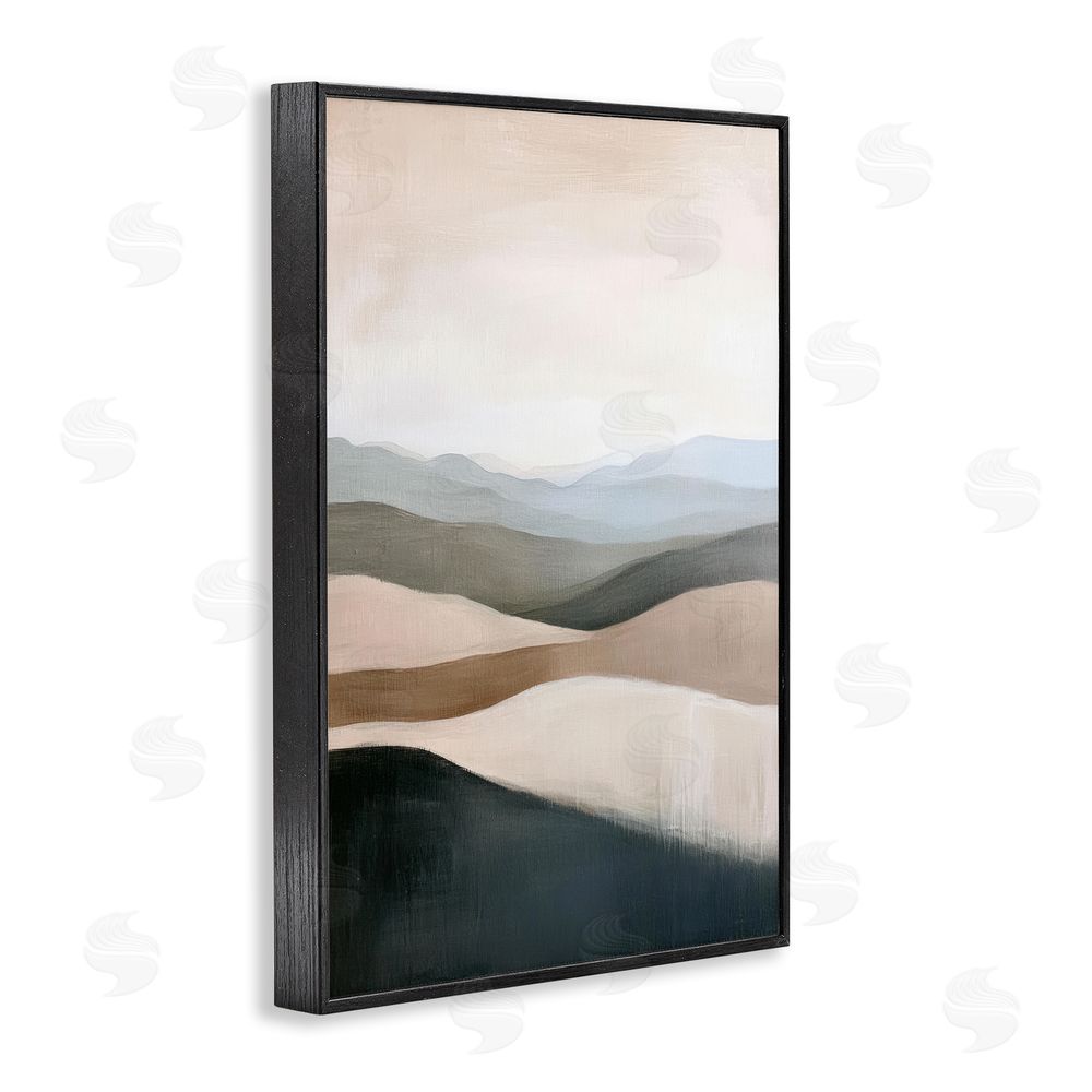 Petal Prints Design Desert Dunes Layered Hills Black Framed Giclee Wall Art Print