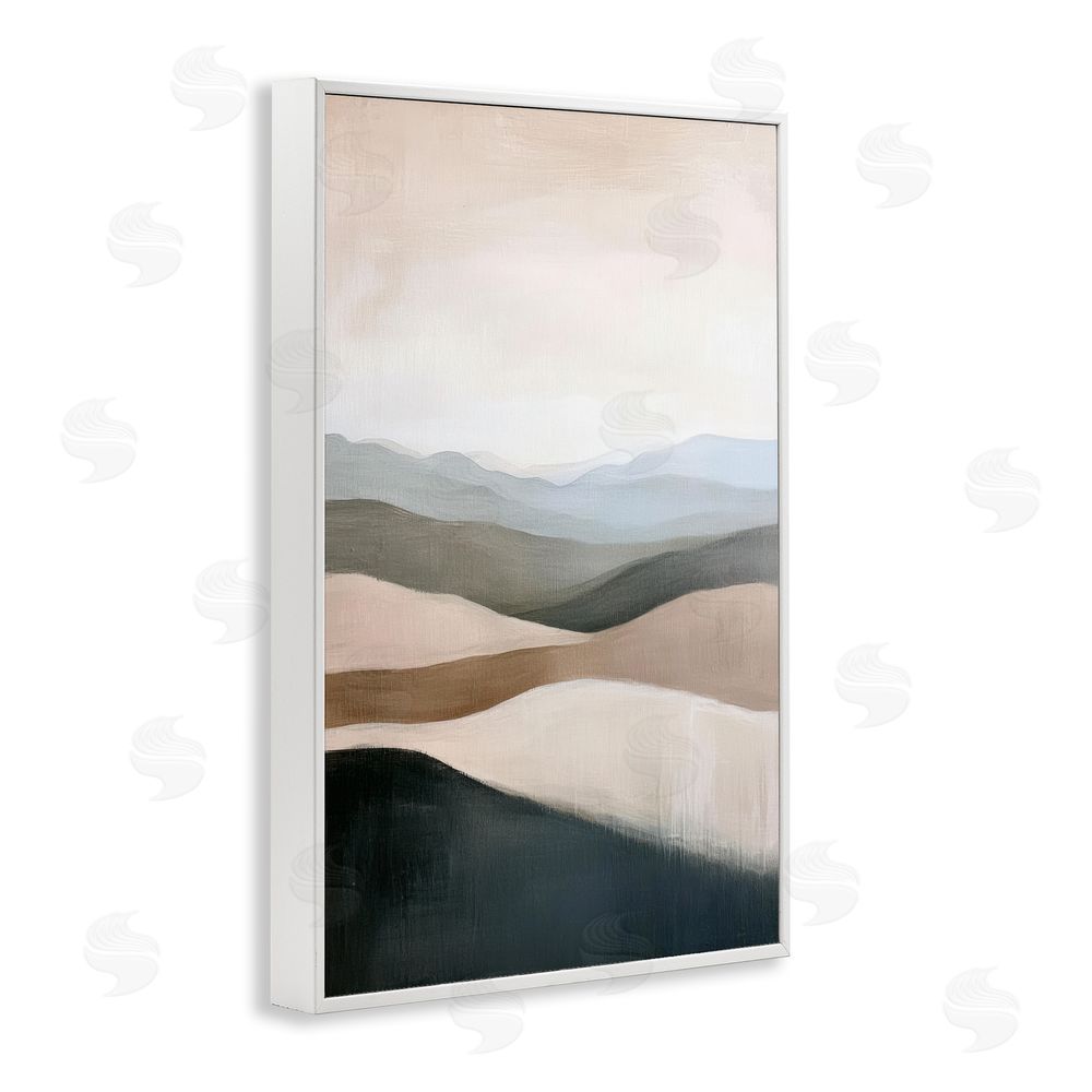 Petal Prints Design Desert Dunes Layered Hills White Framed Giclee Wall Art Print