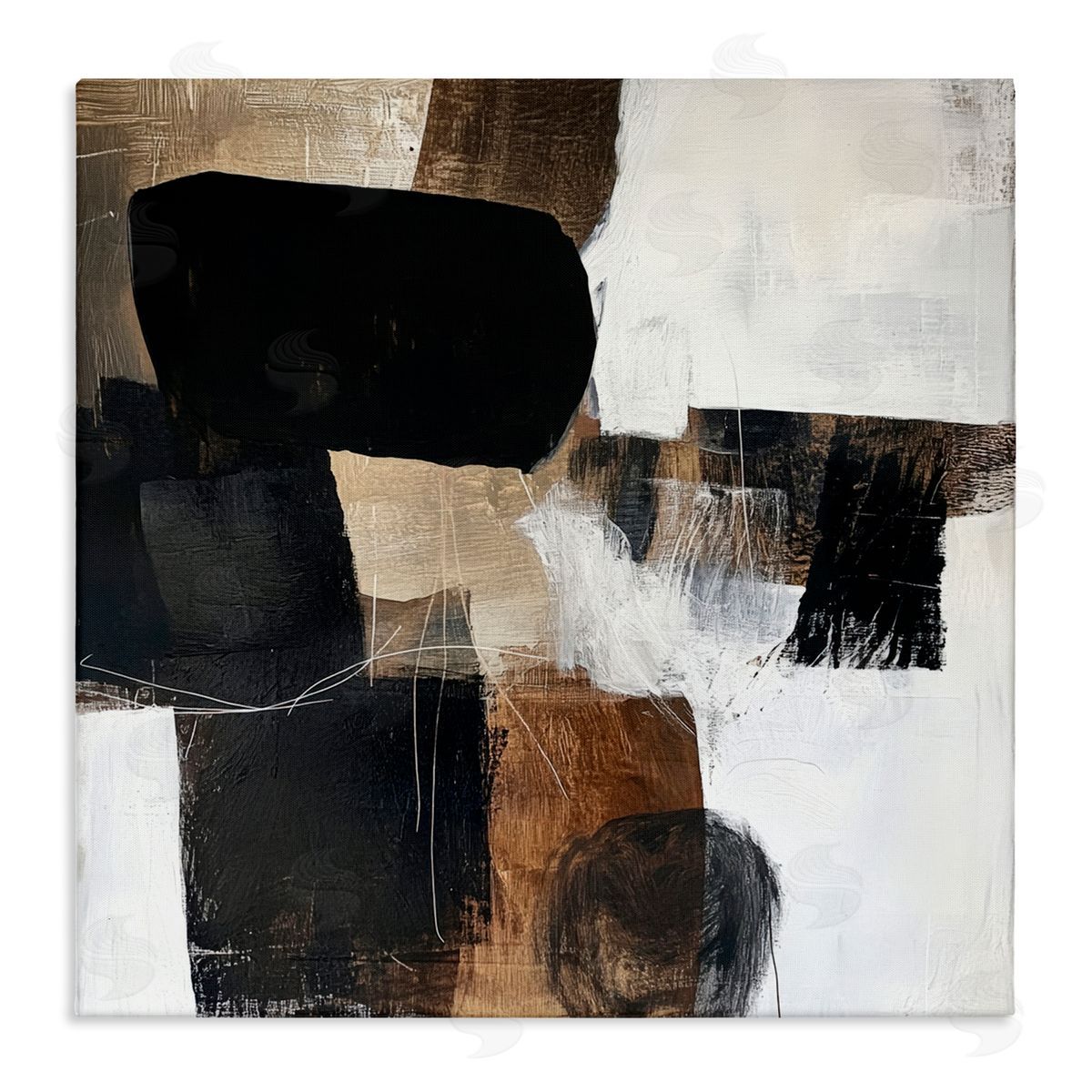 Petal Prints Design Earthly Hues Abstract Design Canvas Wall Art Print