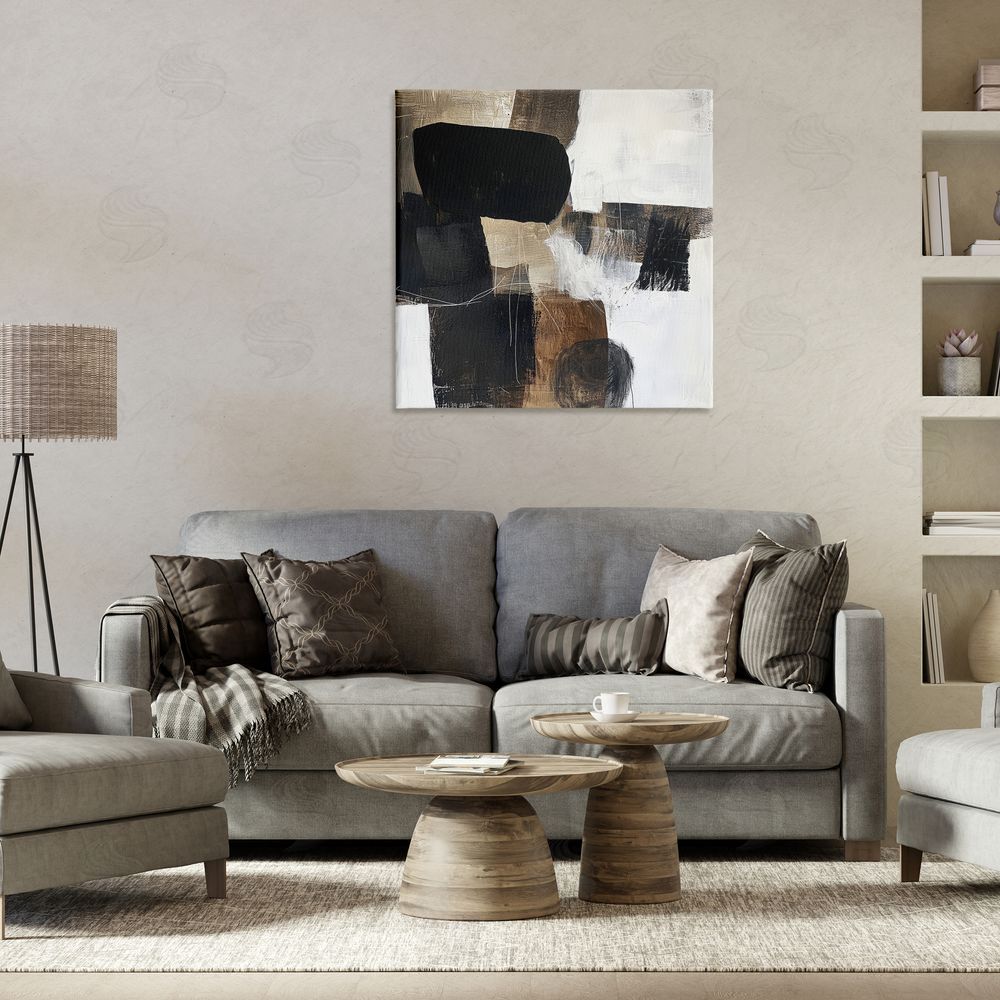 Petal Prints Design Earthly Hues Abstract Design Canvas Art on Wall