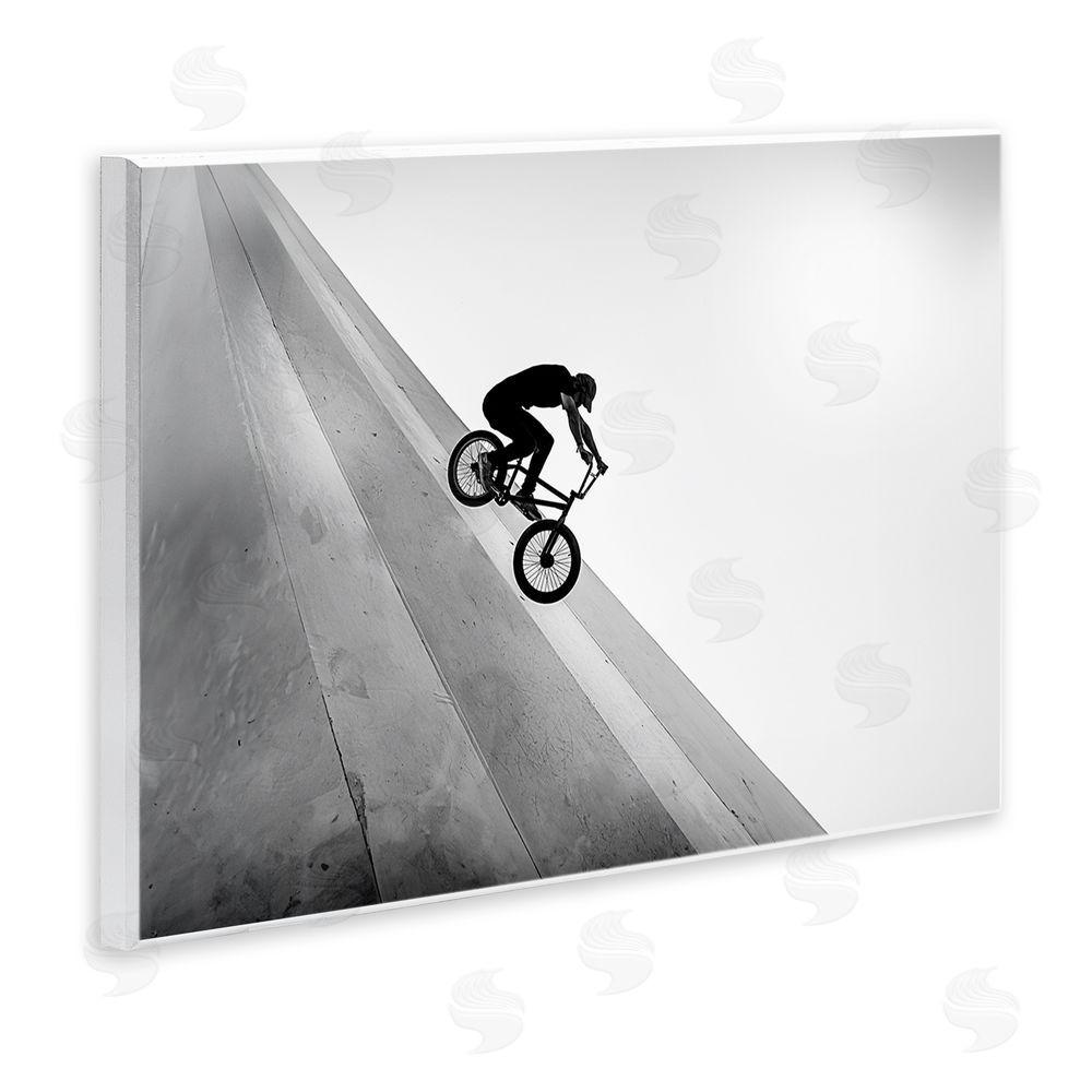 Sisi and Seb Black and White Biker Wall Plaque Art Print