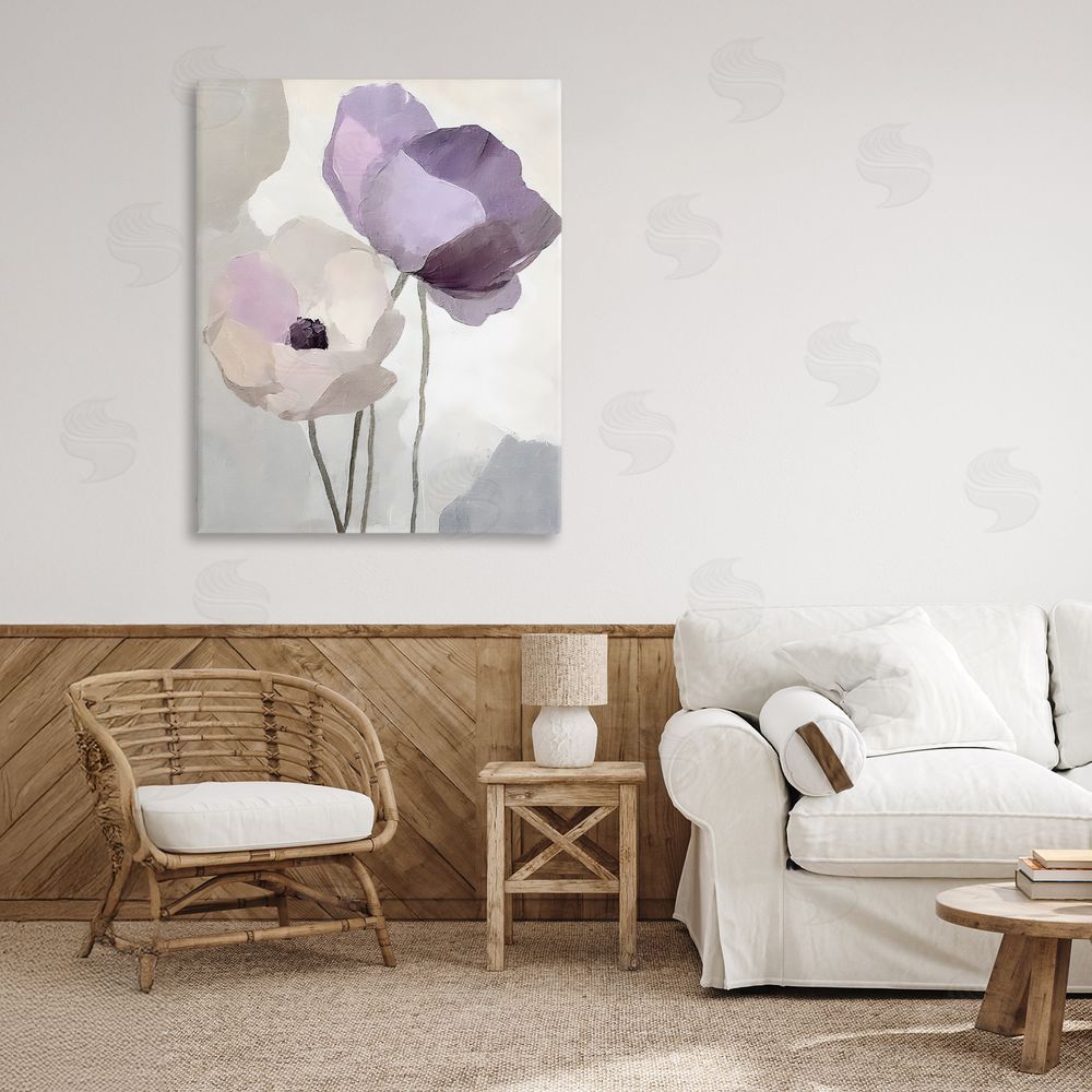 Riley B Lavender Haze Floral Pair Canvas Art on Wall