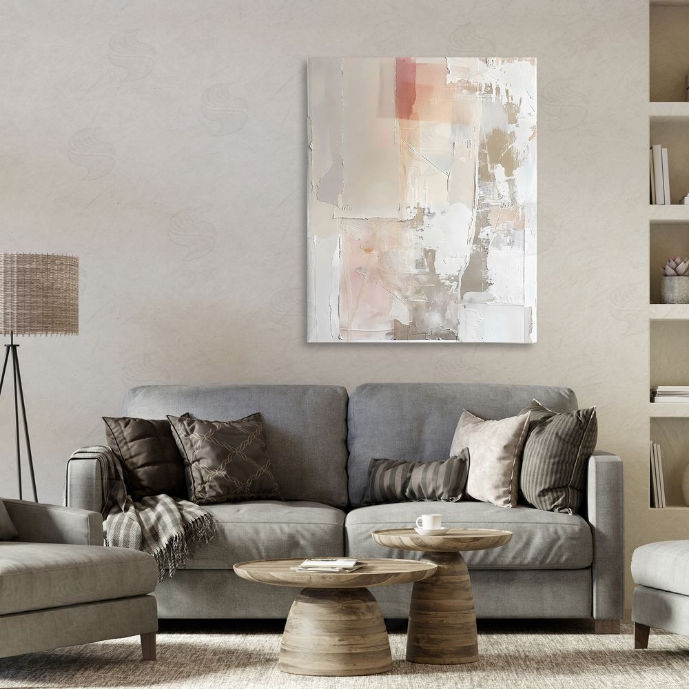 Riley B Brushed Abstract Subtle Tones Canvas Art on Wall
