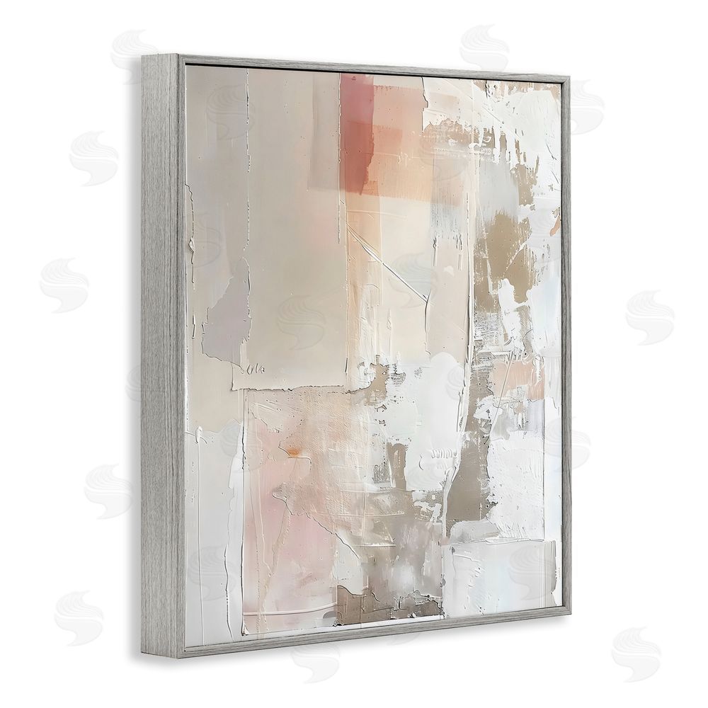 Riley B Brushed Abstract Subtle Tones Gray Framed Giclee Wall Art Print