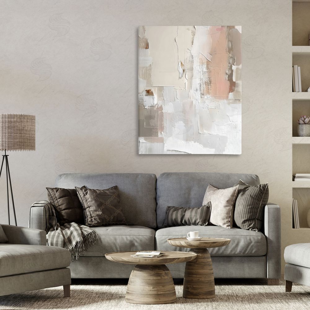 Riley B Blush & Neutrals Abstract Canvas Art on Wall