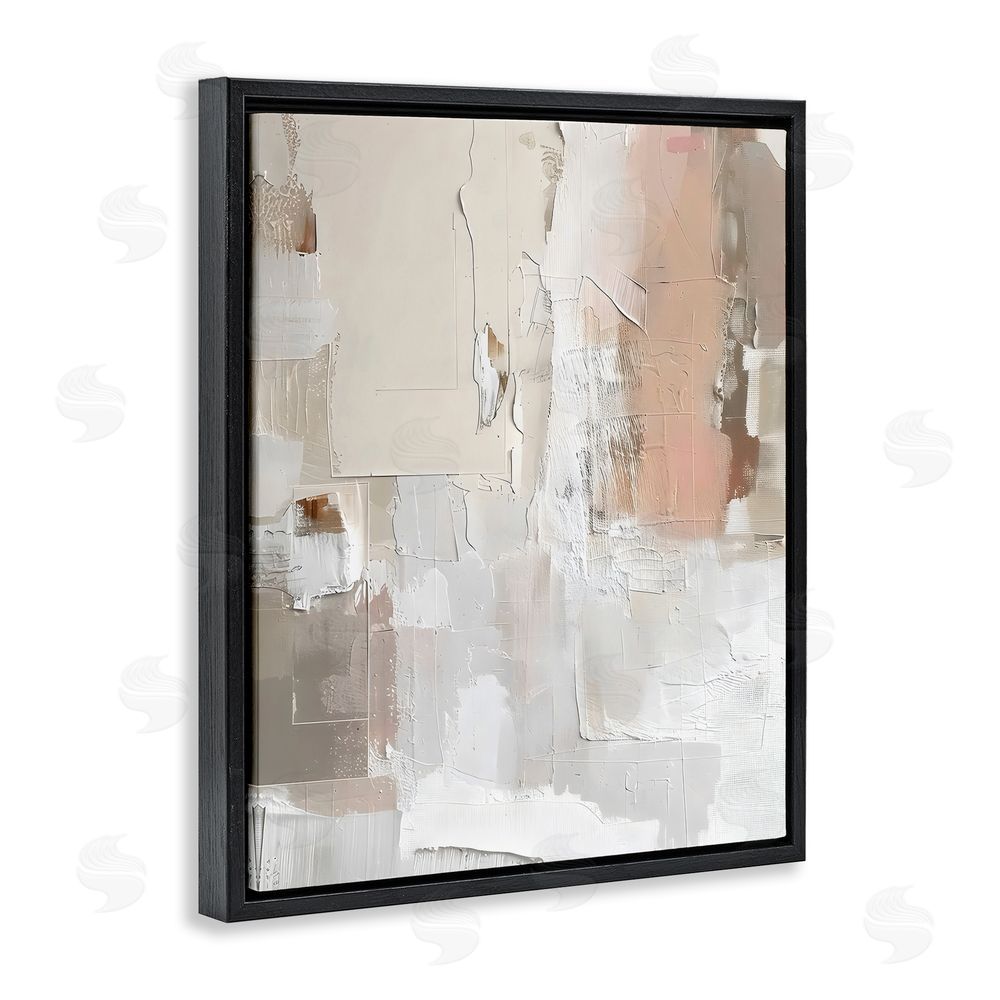 Riley B Blush & Neutrals Abstract Black Floating Frame Canvas Wall Art Print