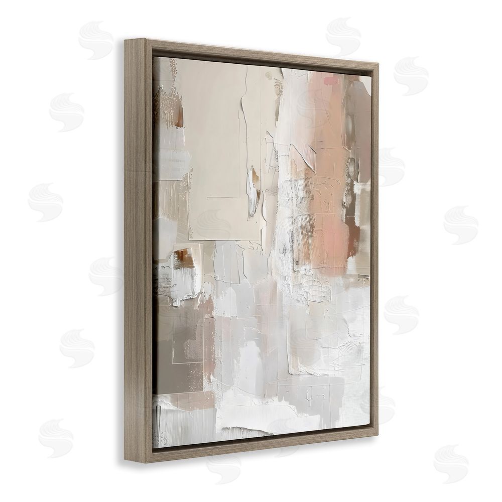 Riley B Blush & Neutrals Abstract Brown Floating Frame Canvas Wall Art Print